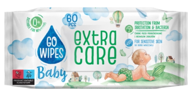 Dětské vlhčené ubrousky EXTRA CARE antibakteriální účinek s alantoinem, 60 ks                                                                                                                                                                             